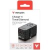 Verbatim Adapter podróżny EU/UK/US GaN   USB-A/3xUSB-C PD 85W CNT-02 czarny/black 32127